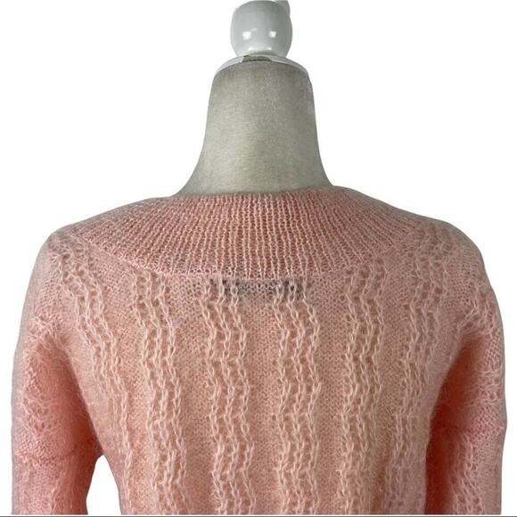 Vintage 80s Lowell & Whitney Kid Mohair Pullover Sweater Pink Size Medium - Picture 6 of 13